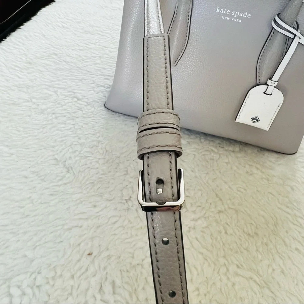 Kate Spade Eva Grain Leather Top Zip Soft Taupe Satchels/Crossbody Small Bag
